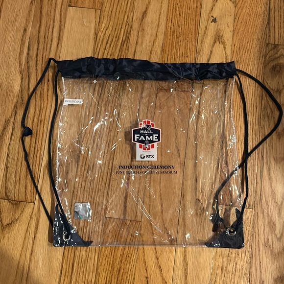 NFL Patriots hall of fame induction Tom Brady clear bag Backpacks
